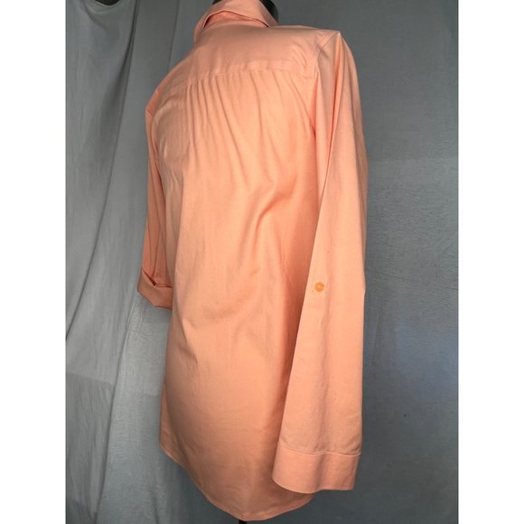 Chicos, orange button front blouse size 0/US4XS  no iron long sleeve - Picture 6 of 14